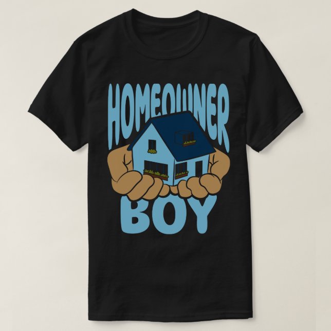 Camiseta Festa de Aquecimento Familiar do Homeowner Boy (Frente do Design)