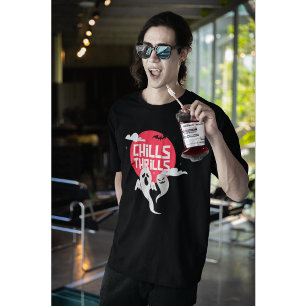 Camiseta Festa de Arrepios e Emoções Fantasmas de Halloween