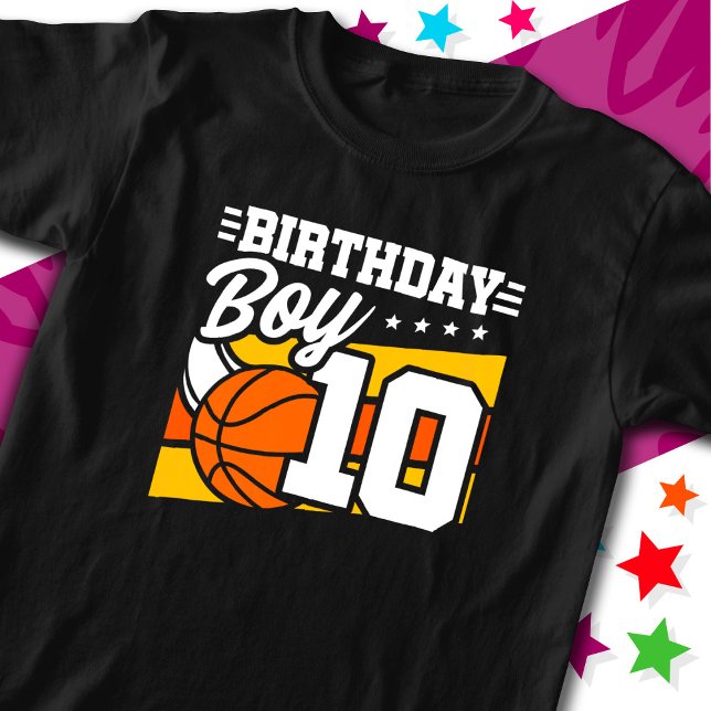 Camiseta Festa de basquete de 10 anos, 10º Aniversário (Criador carregado)