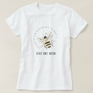 Camiseta Festa de Bebê Neutra Avó Para Abelha Pastel Fofa