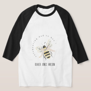 Camiseta Festa de Bebê Neutra Cute Pastel Pai para Abelha