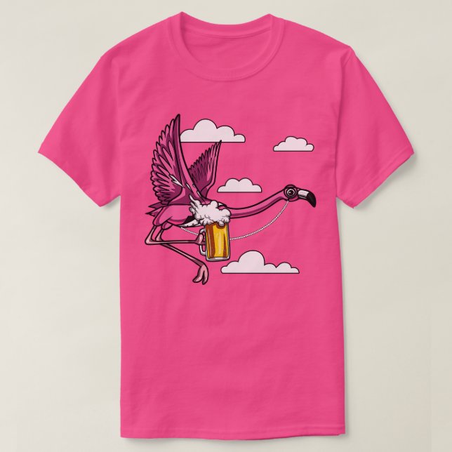 Camiseta Festa de Bebendo de Abelhas Flamingo (Frente do Design)