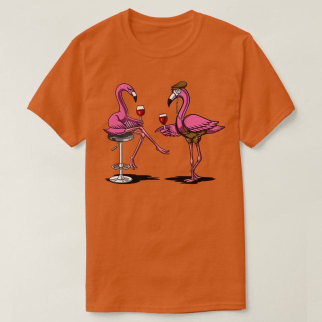 Camiseta Festa de Bebendo Flamingo (Frente do Design)