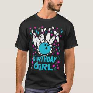 Camiseta Festa de Boliche Bonita, Aniversário Rapariga Pins