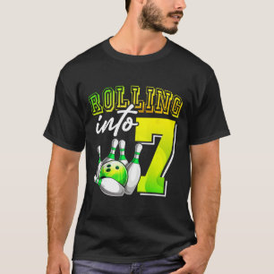 Camiseta Festa De boliche Em 7 Garotas De Aniversário De 7