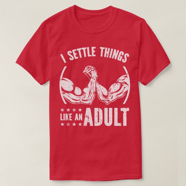 Camiseta Festa de braço divertido da Mesa de braço (Frente do Design)