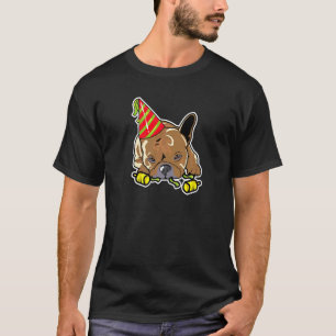 Camiseta Festa de Bulldog Francês e véspera de ano novo Fel