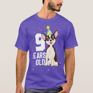 Camiseta Festa de Cachorro Chihuahua, 9 Anos, Noite