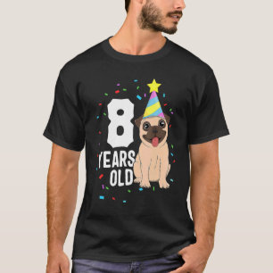Camiseta Festa de Cachorro de Aniversário de 8 Anos 8º Aniv
