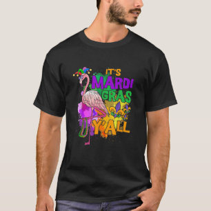 Camiseta Festa de Carnaval Engraçada Ideia Flamingo Mardi G