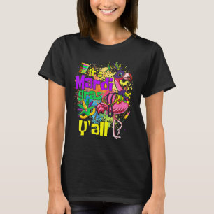 Camiseta Festa de Carnaval Engraçada Ideia Flamingo Mardi G