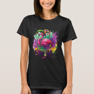 Camiseta Festa de Carnaval Fabulosa Flamingo Mardi Gras