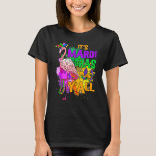 Camiseta Festa de Carnaval Flamingo Mardi Gras Y'all Costum