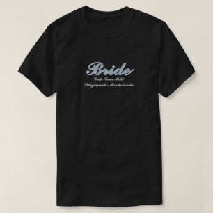 Camiseta Festa de casamento de Bachelorette Azul Bride Dust