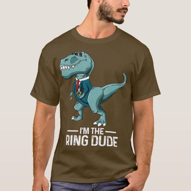 Camiseta Festa de casamento do Dinossauro T-Rex para Portad (Frente)