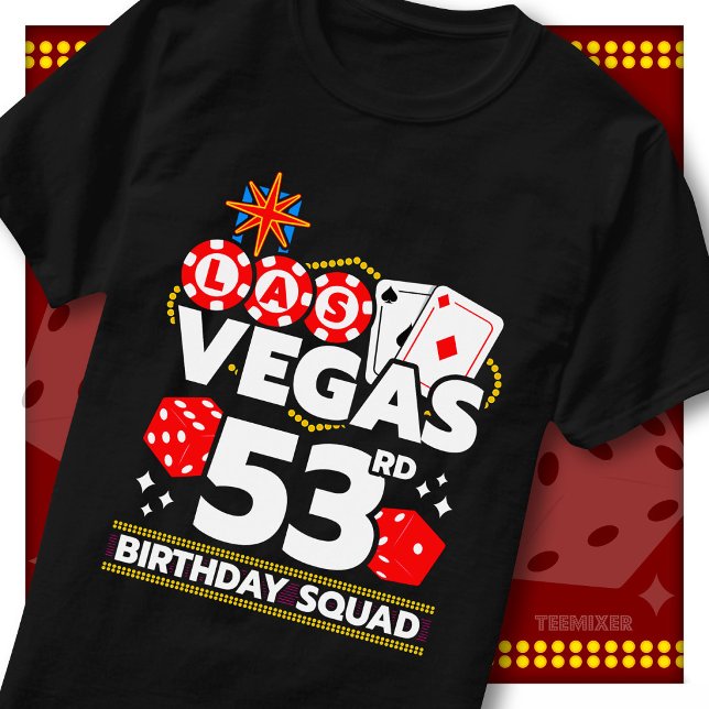 Camiseta Festa de Casino da Equipe de Aniversário de 53 Ano (Criador carregado)