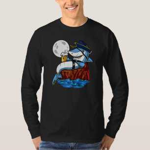 Camiseta Festa de Cerveja Pirata de Tubarão Fantasia Oceano