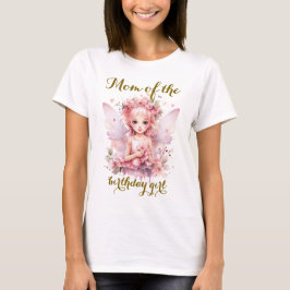 Camiseta Festa de chá floral Pastel Fairy, aniversário Mãe
