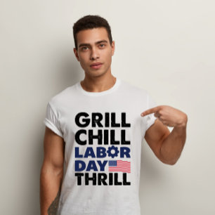 Camiseta Festa de CHURRASCO de Thrill Day do Trabalhador do