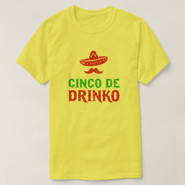 Camiseta Festa de Cinco De Mayo - Cinco de Drinko (Frente do Design)