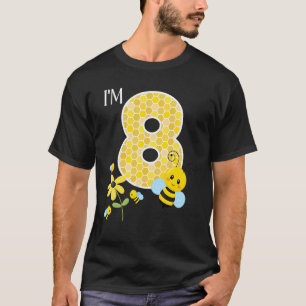 Camiseta Festa de Colmeia de Abelhas de Aniversário com 8 B