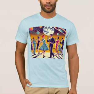 Camiseta Festa de Coquetel da Era Espacial dos Anos 60 do S