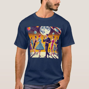 Camiseta Festa de Coquetel da Era Espacial dos Anos 60 no M