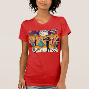Camiseta Festa de Coquetel Espacial dos Anos 60 de Meados d