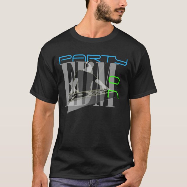 CAMISETA FESTA DE CORES NEON DE EDM LIGADA (Frente)