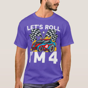 Camiseta Festa de corrida de aniversário de 4 anos para men