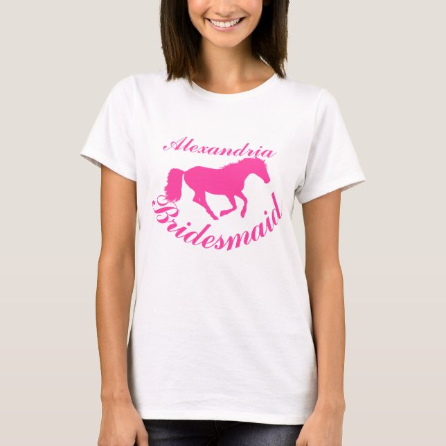 Camiseta Festa de despedida de solteira com pônei rosa (Frente)