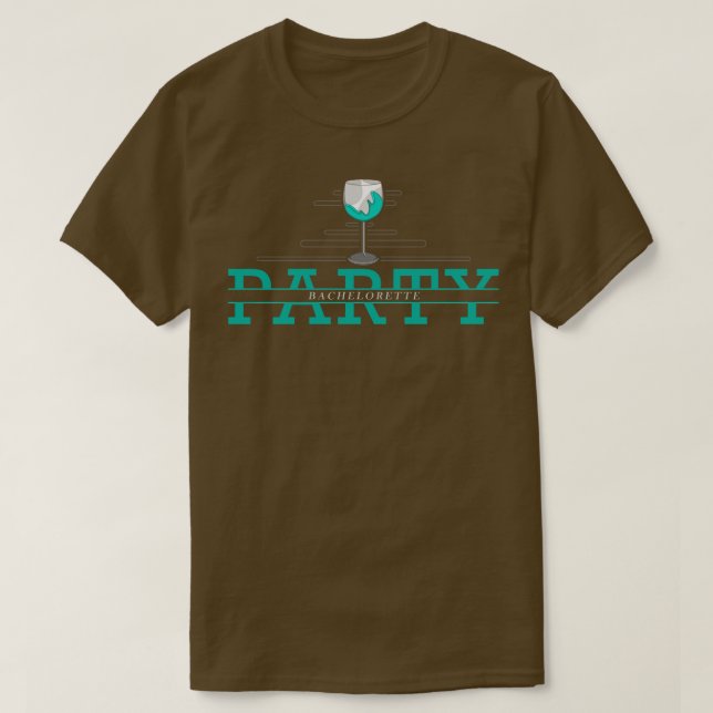 Camiseta Festa de despedida de solteira com taça de vinho e (Frente do Design)