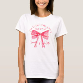 Camiseta Festa de Despedida de Solteira Coquette Laço Rosa