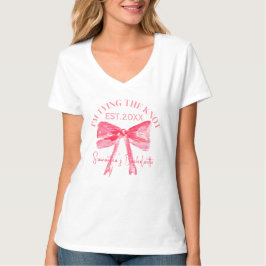Camiseta Festa de Despedida de Solteira Coquette Laço Rosa
