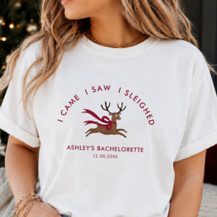 Camiseta Festa de Despedida de Solteira no Natal com Rena 