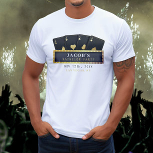 Camiseta Festa de Despedida de Solteira Poker Aces Dourado 