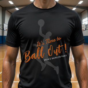 Camiseta Festa de Despedida de Solteiro de Basquete É Hora