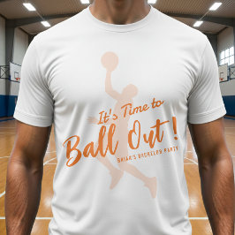Camiseta Festa de Despedida de Solteiro de Basquete É Hora
