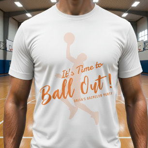 Camiseta Festa de Despedida de Solteiro de Basquete É Hora