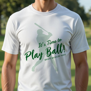 Camiseta Festa de Despedida de Solteiro de Beisebol É Hora