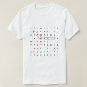 Camiseta Festa de Despedida de Solteiro de Busca de Palavra