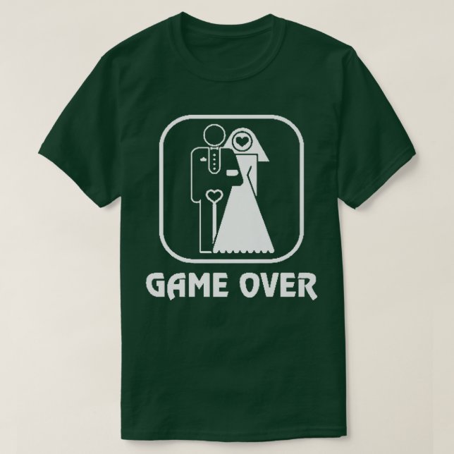 Camiseta Festa de Despedida de Solteiro Game Over Noiva Div (Frente do Design)