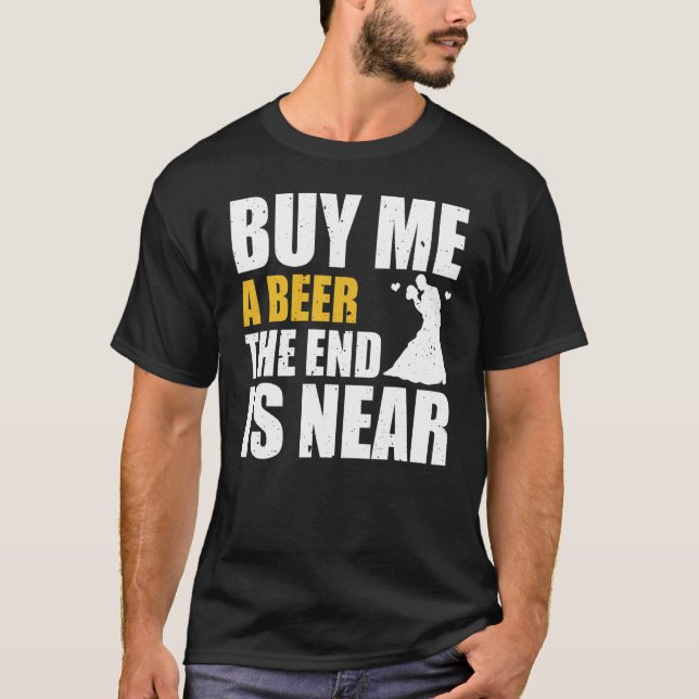 Camiseta Festa de Despedida de Solteiro Me Comprem Uma Cerv (Frente)