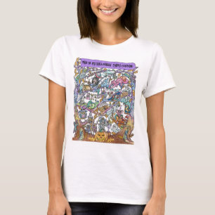 Camiseta Festa de Dia das Bruxas divertida e detalhada T-Sh