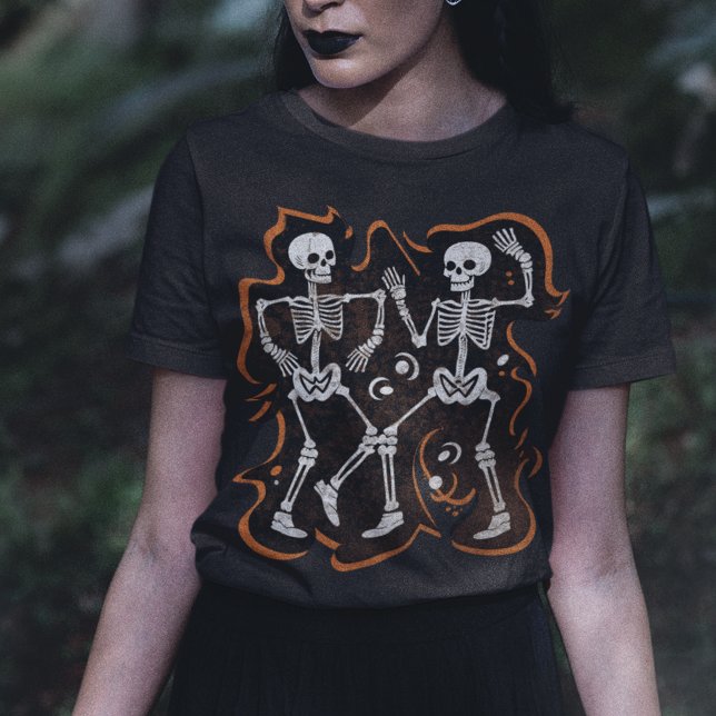 Camiseta Festa de Dia de as Bruxas engraçado dos Skeletons  (Criador carregado)