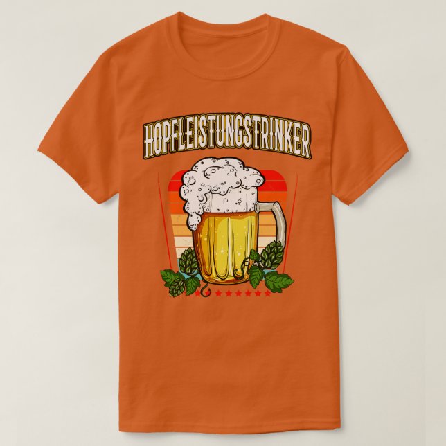 Camiseta Festa de Diversão Hopfleistungstrinker Bier Hopfen (Frente do Design)