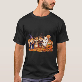 Camiseta Festa de Esquilos de Halloween Fofa