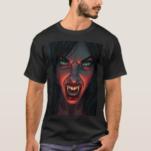 Camiseta Festa de fantasia de halloween, mulher vampira