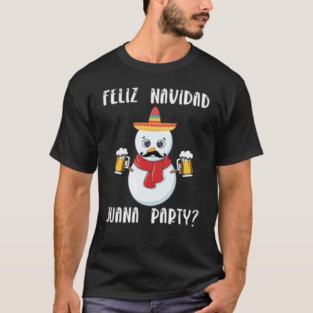 Camiseta Festa de Feliz Navidad Juana Clas de Natal Espanho (Frente)