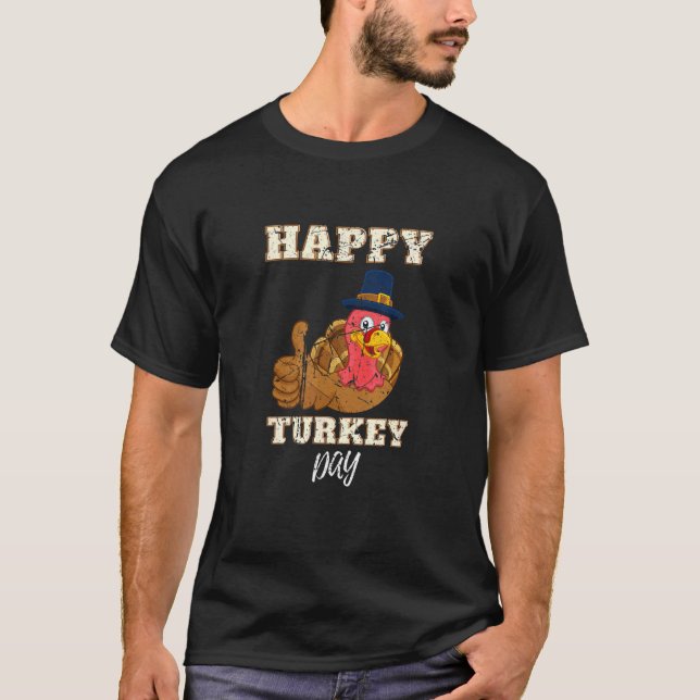 Camiseta Festa de Férias Feliz Banquete do Dia da Turquia (Frente)